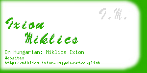 ixion miklics business card